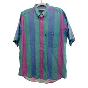 Vintage Colours by Alexander Julian Short-sleeve Button-down Shirt Striped Size